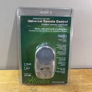 Hunter Universal Ceiling Fan and Light Remote Control Silver 27148 NEW